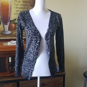 Miracle City Gray Leopard Sweater